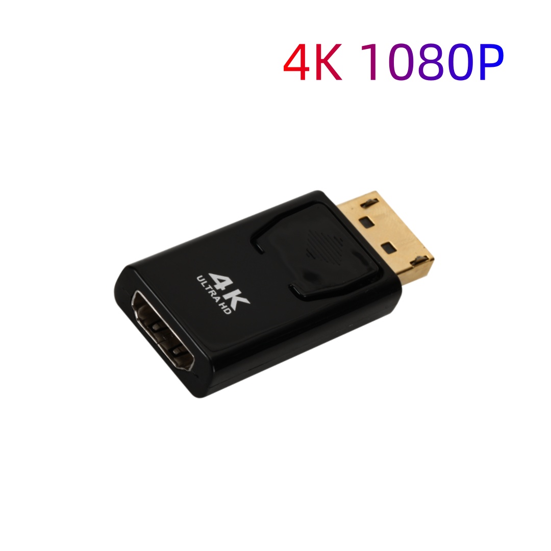 4K DisplayPort naar HDMI-compatibele adapter DP mannelijk naar vrouwelijk HDMI-compatibele converter, geschikt voor laptop HDTV-monitor: Donkergrijs
