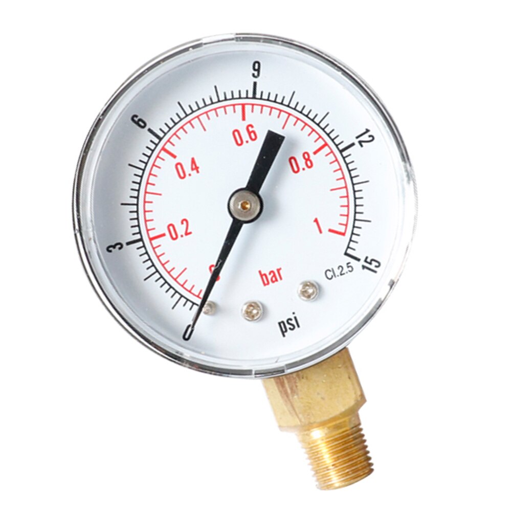 Trykmåler 0-15 psi 0-1 bar dial pneumatisk hydraulisk radial manometer til vandolie lufttryktest
