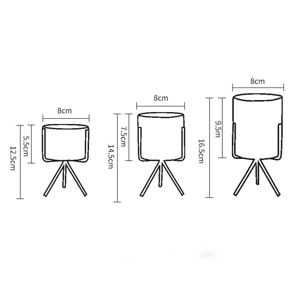 2pc/ sett keramisk blomsterpotte planter pennholder dekor vase stativ + jernstativ hage hjem blomsterpotte holder planter