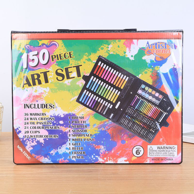 150 Pcs/Set Kids Art Set Children Drawing Set Water Color Pen Crayon Oil Pastel Painting Drawing Tool Art supplies stationery