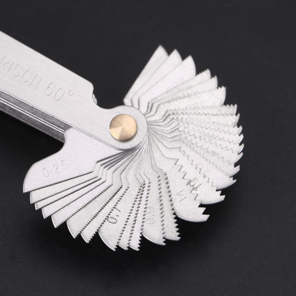 60 Degree Thread Screw Pitch Gauge 58 Blades Set Metric + Inch System + Whitworth Gauge Measuring Tools