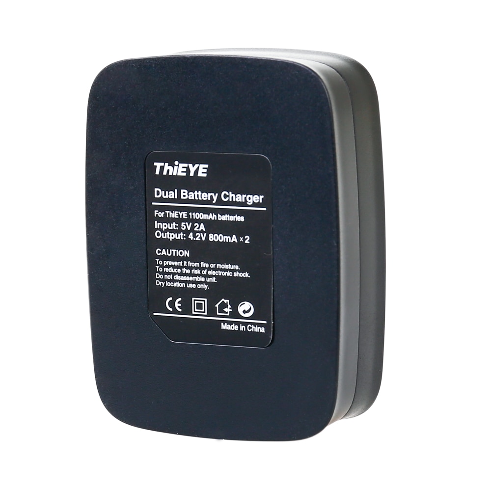 Cargador de Batería Dual para cámara de acción ThiEYE T5 Edge /T5Pro/8k, accesorios de batería que pueden cargar rápidamente dos baterías li-on