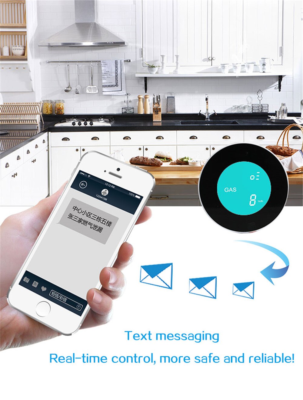 Smart WiFi smoke temperature sensor, fire smoke room combination, fire alarm, home security system, smart home fire alarm