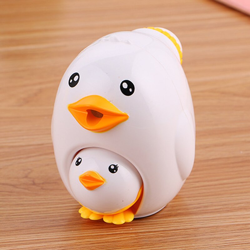Taille-crayon mécanique, dessin animé Kawaii, Animal poule, fournitures scolaires et de bureau pour enfants coréens, papeterie, manivelle: White