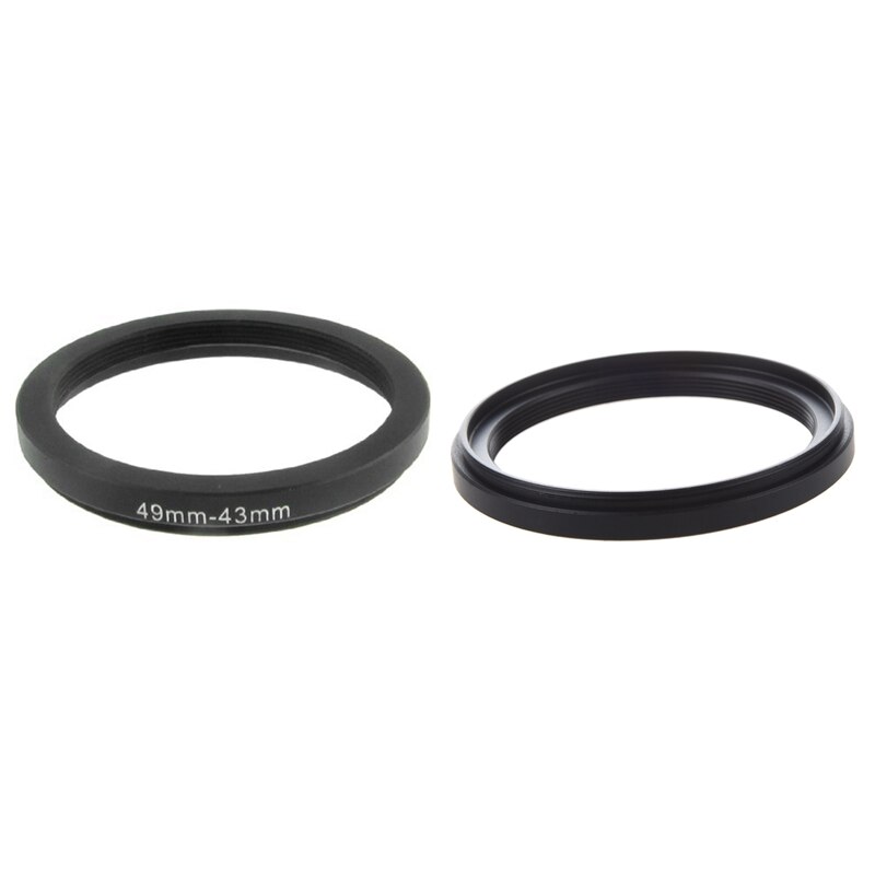 Adattatore per anello Step Down nero 2 pezzi per fotocamera 58Mm-49Mm e 49Mm-43Mm: Default Title