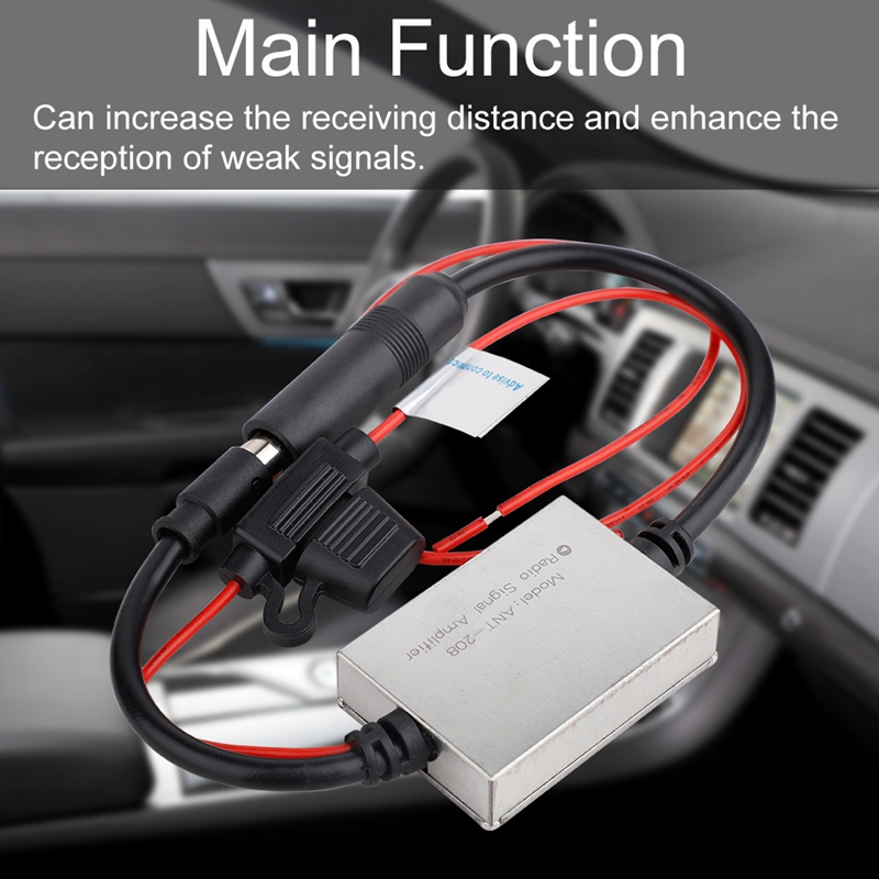 FM Signal verstärker Anti-Interferenz Metall Auto Antenne Radio Universal Auto FM Booster Amp Autoteile