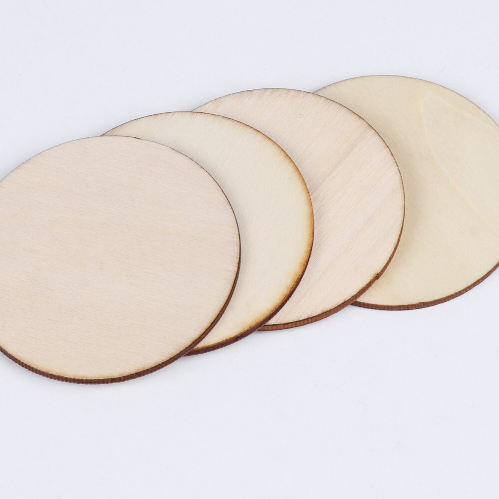 50pcs Wooden DIY Wafer Small Round Disc Diy Wooden Small Wafer