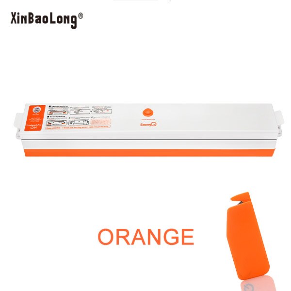 XinBaoLong Vacuum Food Sealer For Home Kitchen 220V/110V Automatic Vacuum Sealer Packaging Machine Include 15pcs Food Saver Bags: ORANGE / 220V