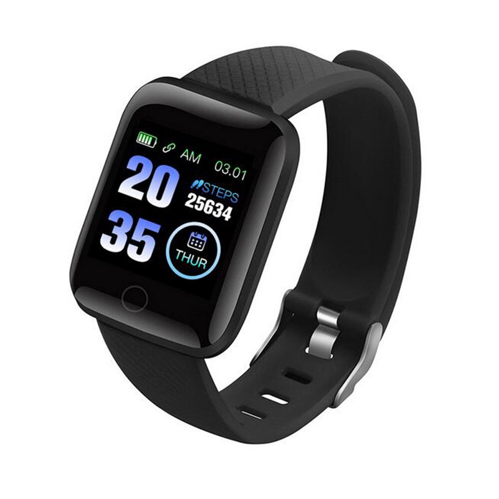 2021New D13 Smart Wristband Health Fitness Waterproof Sports Bracelet Full Screen Music Play Smart Watch Android Apple: Black