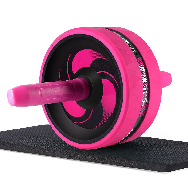 Roue abdominale silencieuse, corde à sauter, avec tapis pour exercices abdominaux, accessoires de musculation X61B: Pink
