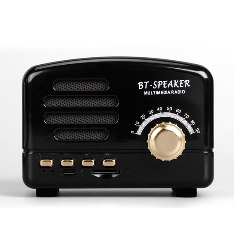 Mini Draagbare Houten Draadloze Bluetooth Vintage Fm Radio Met Zware Bass Speaker Ondersteuning Tf-kaart Voor Ouderen