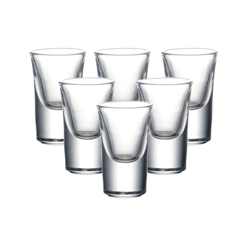 Set  of 6 0.5 ounce heavy duty snapsglas maskintillverkade blyfritt glas spritglas för barfest 12ml