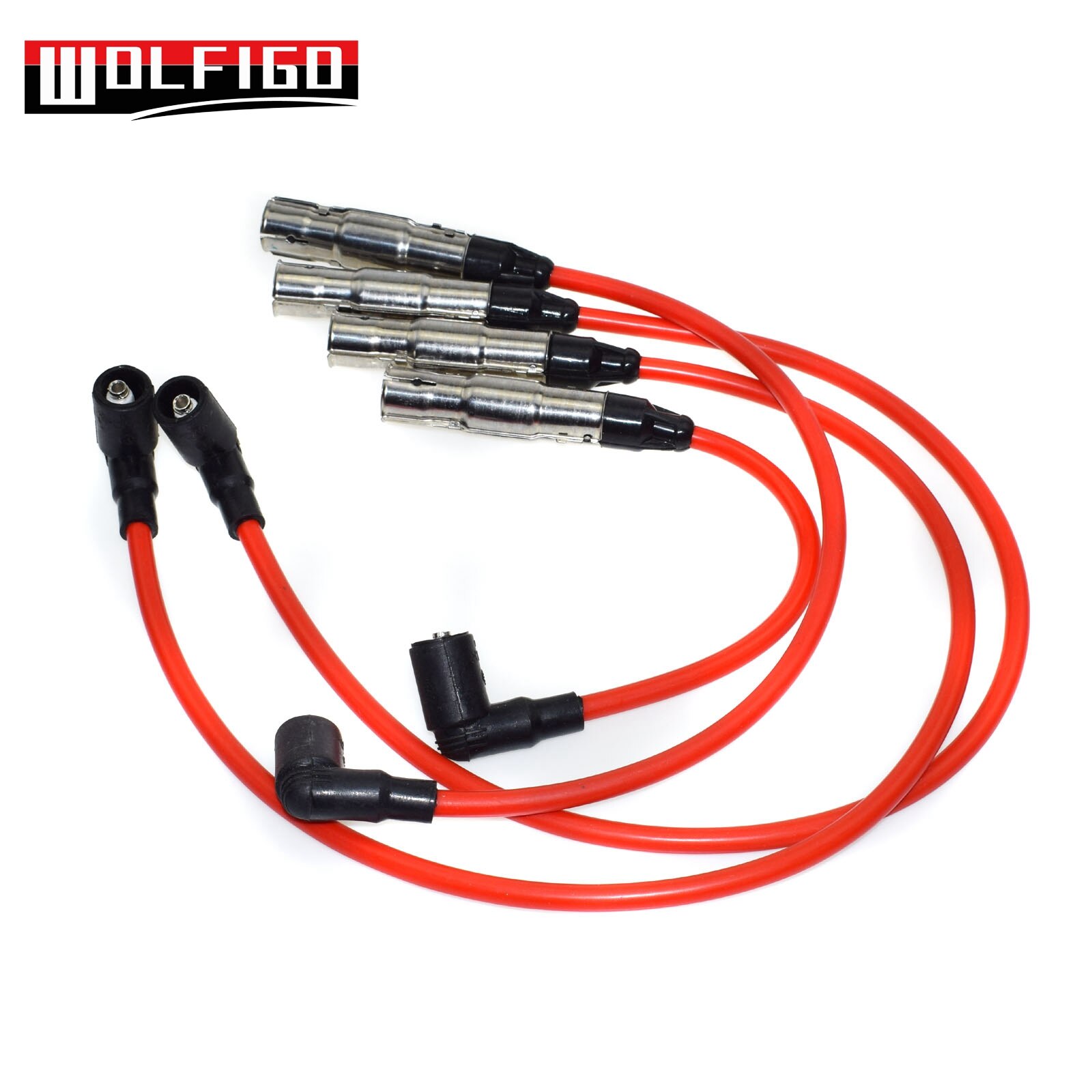 WOLFIGO-juego de cables de bujía de encendido STD para VW Golf Jetta 2.0L L4 57041, 27588,QW1493 35-4413,