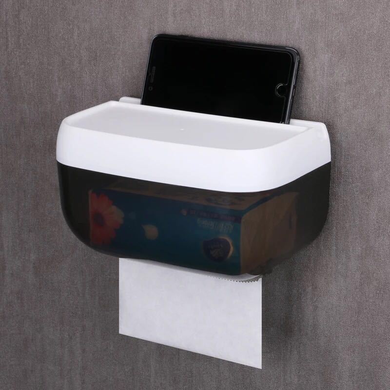 Punch-Gratis Pasta Wc Tissue Box Toiletpapier Magazijnstelling Papieren Handdoek Lade Wc Papier Houder Hanger Voor toiletpapier: Dark Brown