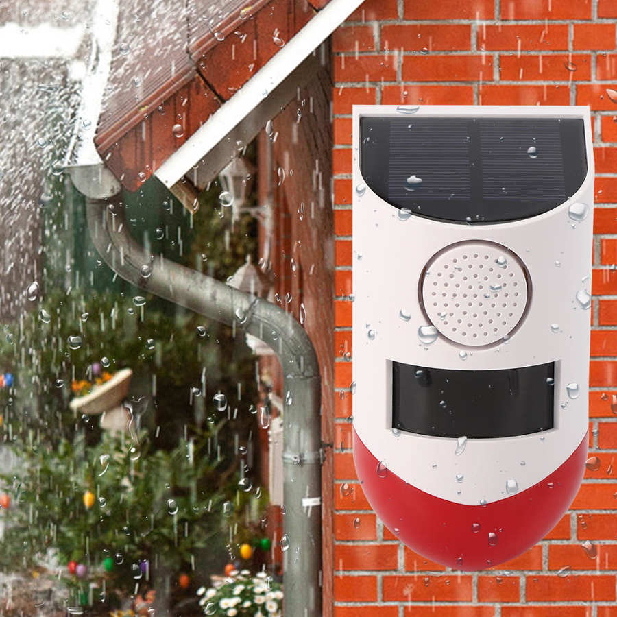 Solar Alarm Wireless Thermal Infrared Sensor 120db Warning Sound Waterproof Moistureproof Home Security Alert Solar Alarm