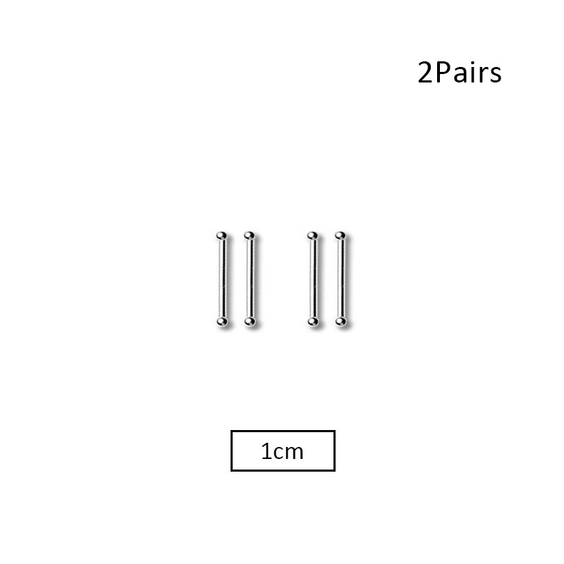 Mini boucles d'oreilles invisibles pour femmes, 2 pièces, clous de nez, épingles, Piercing, os, corps, bijoux: 2