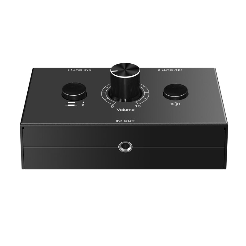 Draagbare Audio Splitter Switcher Hoofdtelefoon Splitter Box 3.5Mm Stereo Audio Converter 2 Ingang 1 Uitgang/1 Ingang 2 out