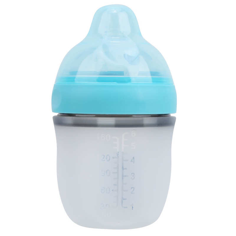 Silicone Portable Cute Baby Milk Bottle Wide-Bore Anti-Impact Infant Feeding Bottle: 2