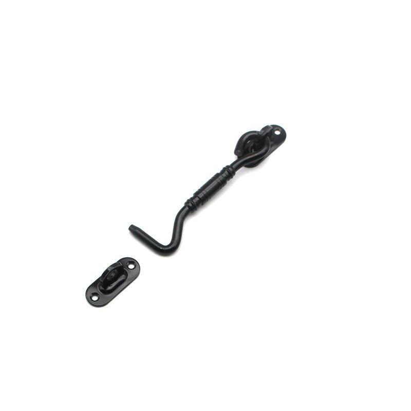4/6/8 Inch Stainless Steel Hook Lock Sliding Door Universal Buckle Lock Cabin Barn Hook Door Latch Lock Hook Window Catch Hook: 4inch black