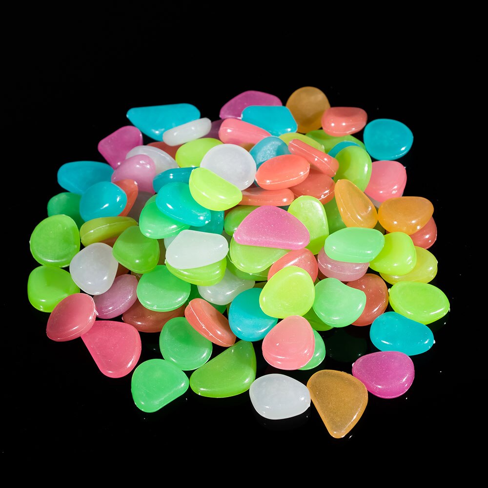10Pcs Light-Emitting Artificial Pebble Stone Cute Glow in the Dark Walkway Aquarium Garden Fish Tank Decor Decoration