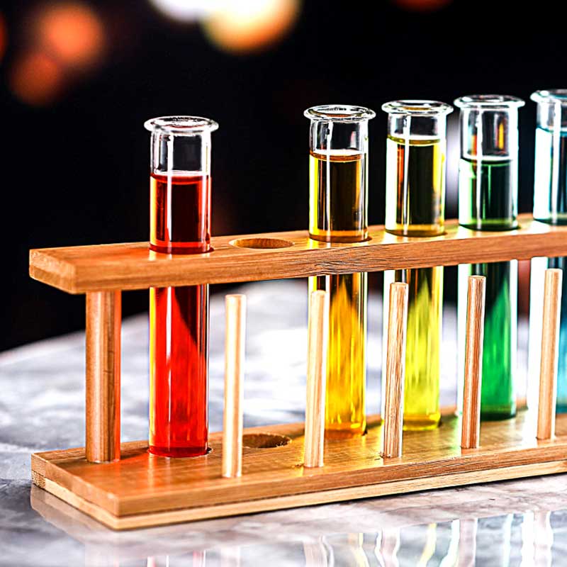 6Pcs Test Tube Cocktail Glass With Wood Rack Wine Glass Cup Shot Glass Home Bar Party Barware vasos de vidrio