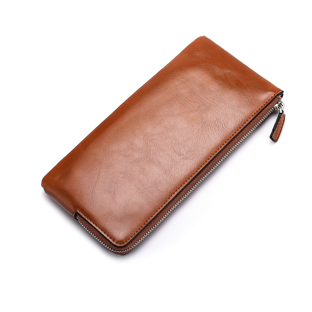 Luxury Phone Wallet for Men and Women with Coin Purse Long Leather Zipper Clutch Wristlet Purse Wallet with Wrist Strap