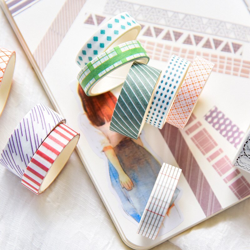 10 roll/set washi tape adhesiva masking tape washitapes kawaii stickers papeleria cute korean Decoration japanese decorationtape