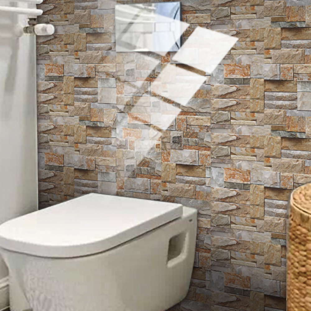 3D Wall Sticker Brick Rock Tile Stickers Backsplash Kitchen Self-adhesive Tiles Bathroom Wall Stickers Waterproof Home Decor