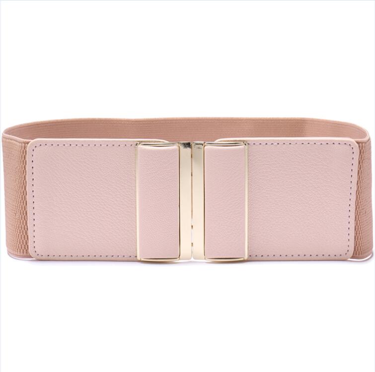 Frauen 3 "Breiten Gürtel Elastische strecken schnallen Bund Dame Cummerband Plus Größe Mädchen Bund Taille Dichtung Breiten Gürtel Frauen: 3-Zoll-Rosa / 75cm(78cm zu 135cm)