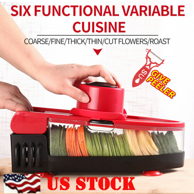 Mandoline Multi-function Plastic Slicer Vegetable Cutter With Stainless Steel Safe Slicer Chopper