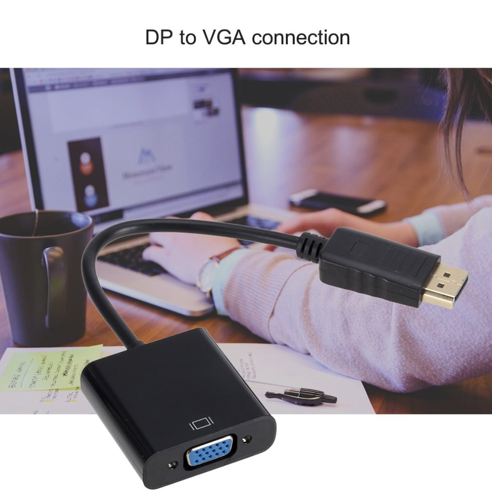 Displayport Display Port DP a VGA Cavo Adattatore Maschio a Femmina Converter per PC Bundle 1 Computer Scivolo Carta Della Bolla ONLENY