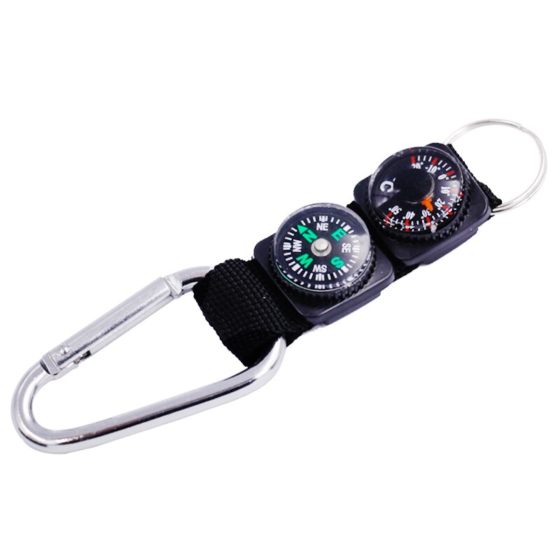 Mini nyckelring multifunktion camping kompass termometer utomhus klättring temperatur testare hjälper överlevnad enhet 40% av