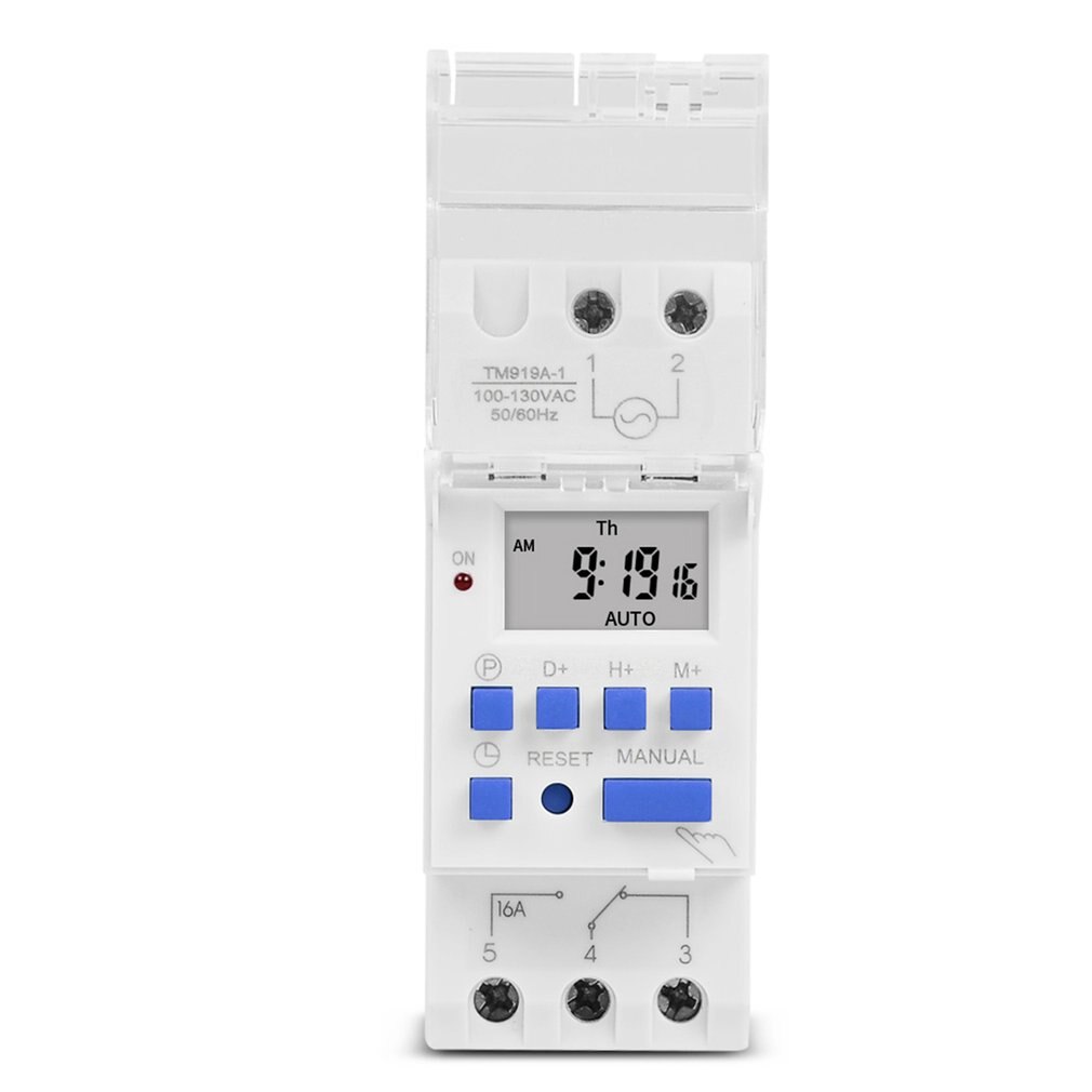 16A DIN RAIL Mount Electronic 7 Days Programmable Digital Industrial Time Switch Relay Timer Control