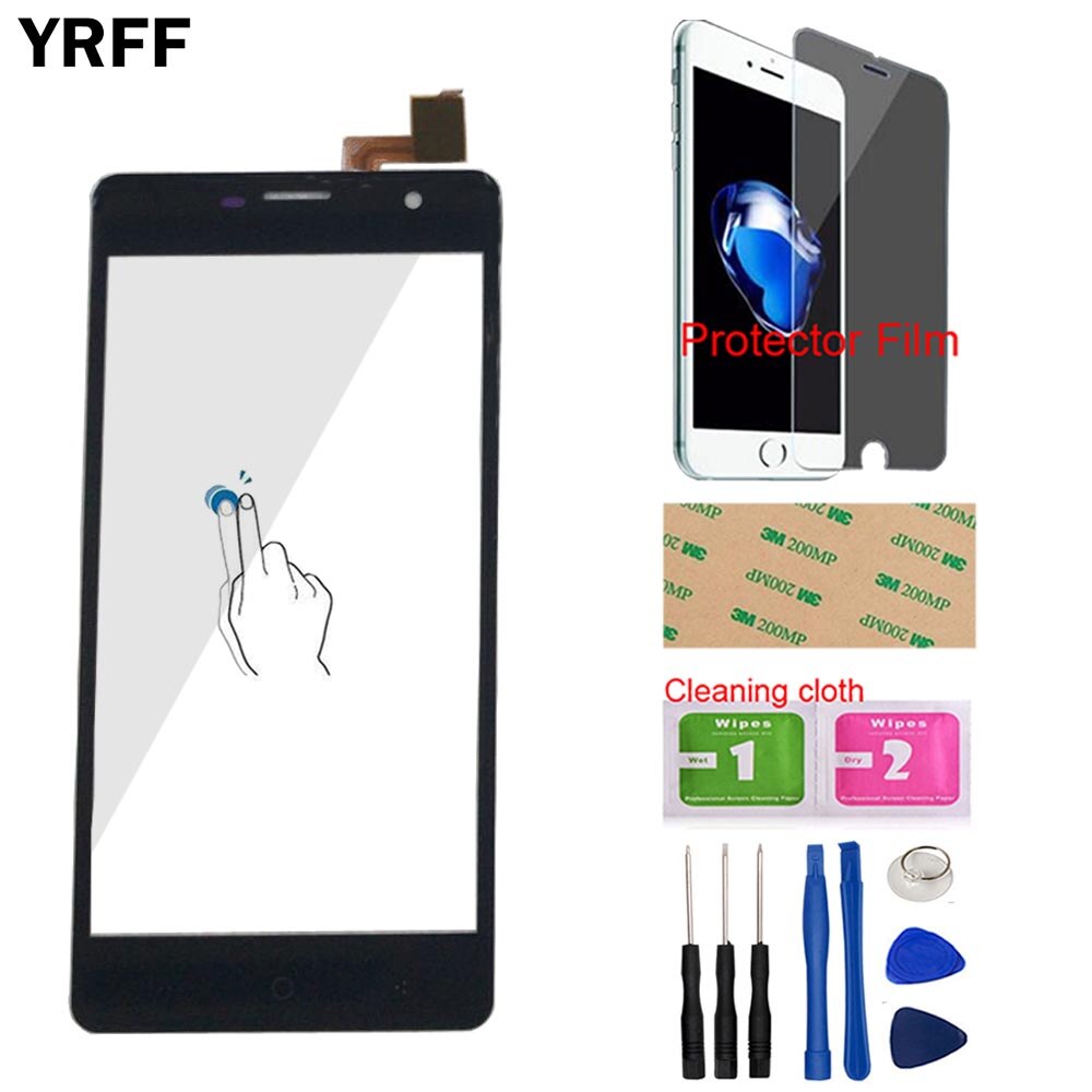 Mobiele Touch Screen Panel Voor Dexp Ixion ES950 Touch Screen Digitizer Sensor Voor Glas Lens Touchscreen Gereedschap Protector Film: Black With Tools