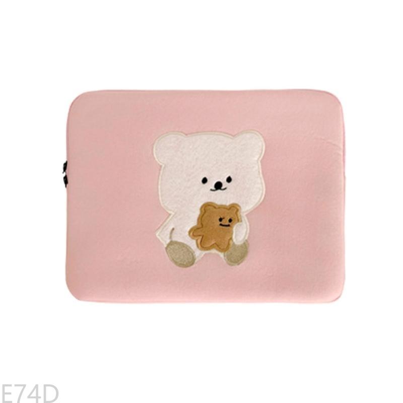 E74D Bear Laptop Torba Pijana bawełniana bawełniana szokująca tabletka: Beżowy