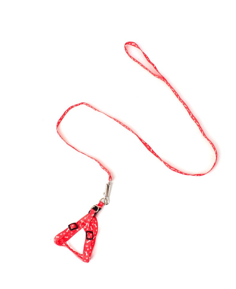 Conjunto de arnés y correa con estampado de hueso para perro, conjunto de para Chihuahua, para perros pequeños, accesorios ajustables para cachorros que caminan, Verano: 07