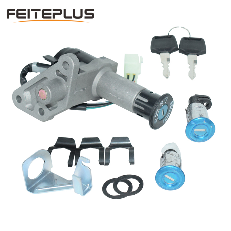 Kit de clé de commutateur d&#39;allumage de moto pour GY6 125cc 150cc, pièces de Scooter chinois à 4 broches