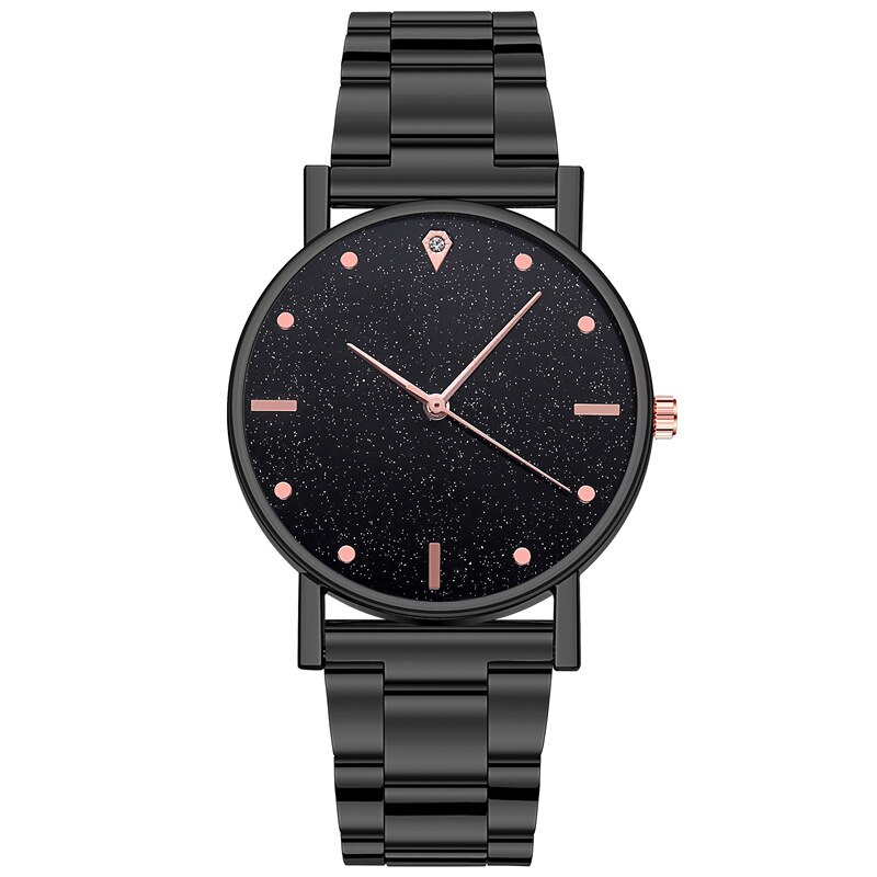 WOKAI – montre à Quartz en acier inoxydable pour femmes, de luxe, étanche, , nouveauté: Black