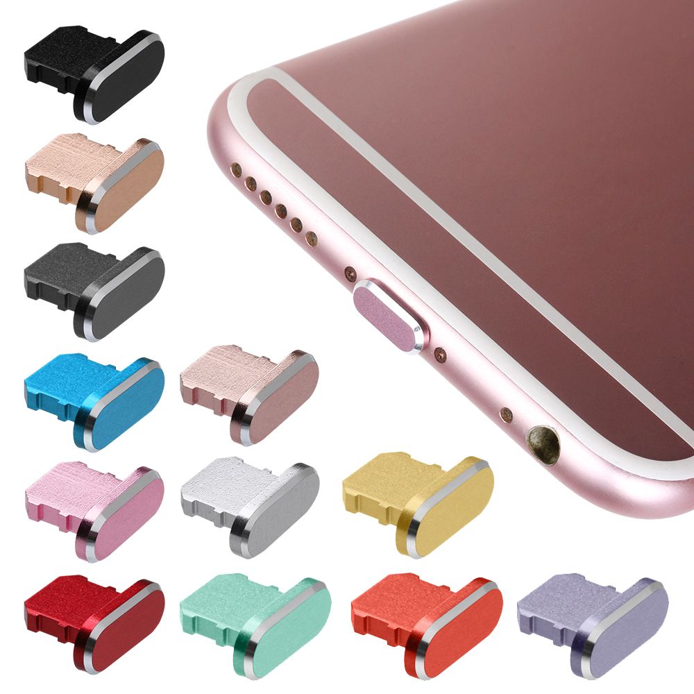 Alloy Anti Dust Metal Plug Charger Dock Stopper Micro/Type C/IOS Charging Port Cap Cover for iPhone13 Pro Max Samsung Galaxy S22