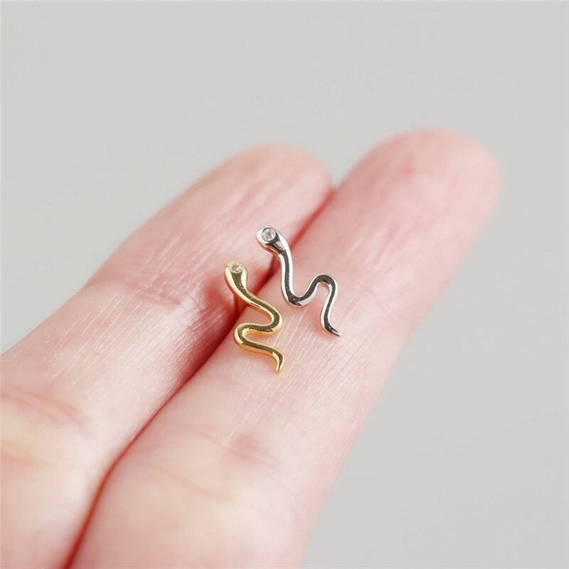 Ying Vahine delle donne punk di Stile Animale Del Serpente Orecchino 100% 925 in Argento sterlina a forma di Serpente Orecchini con Perno per le donne Dei Monili migliore Regalo