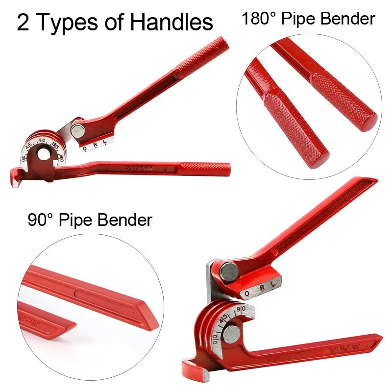 3 in 1 Copper Pipe Bender Hand Tool Bending Machine Manual Tube Bender for Brake Tubes 6mm 8mm 10mm 90/180 Degree Curving Pliers
