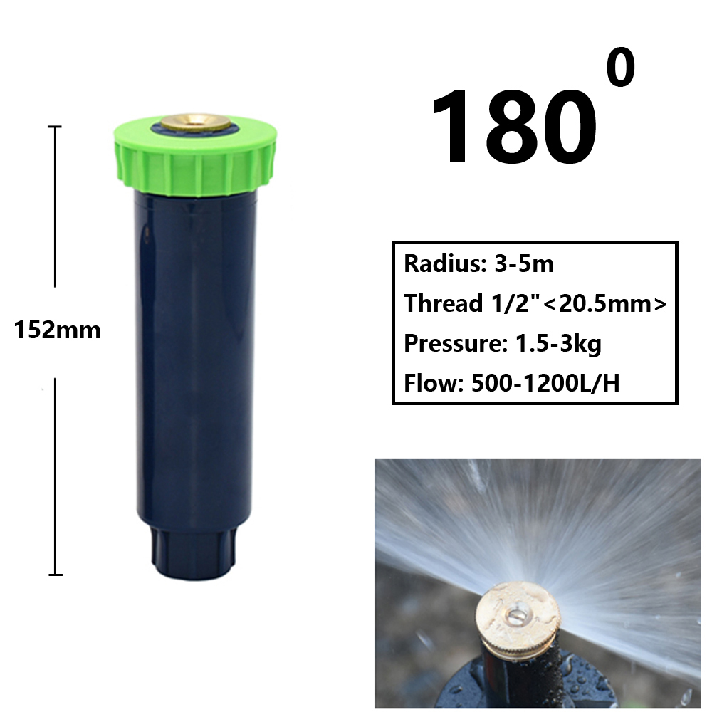 Have-plæne popup-sprinkler 90/180/360- graders kunstvandingsstrålesprinkler landbrugsbrydningsdyse til vanding og kunstvanding: Grøn