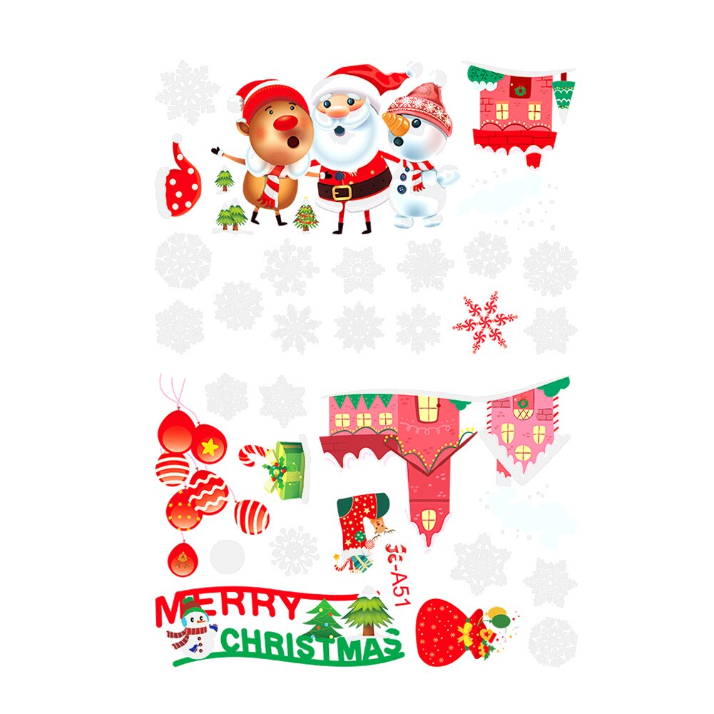 Christmas Window Decal Santa Claus Snowflake Stickers Winter Wall Stickers for Kids Rooms Year Christmas Window Decorations: B