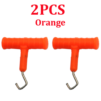 Extracteur de nœud de pêche à la carpe, outils de fabrication de cheveux, crochet de ligne en acier inoxydable, accessoires de pêche, 2 pièces: 2PCS Orange