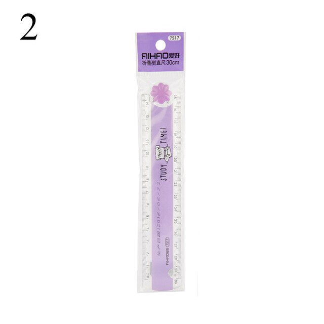 30CM Multifunction Folding Ruler Cute Kawaii Color Standard Rulers DIY Drawing Ruler School Supply for Kids Student Novelty: Purple