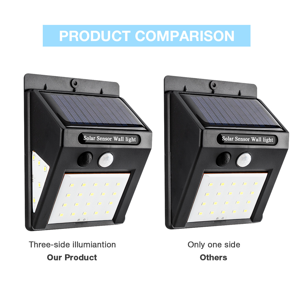 30 led solcelle vegglampe utendørs belysning vanntett led med pir bevegelsessensor utendørs lampe utvendig lys gate utendørs lampe