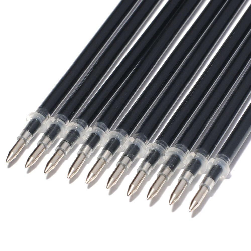 10PCS/LOT 13CM Length 0.5mm Point Roller Ball Pen Refill Black Blue Ink Ballpoint Pen Refills Office School Supplies DIY