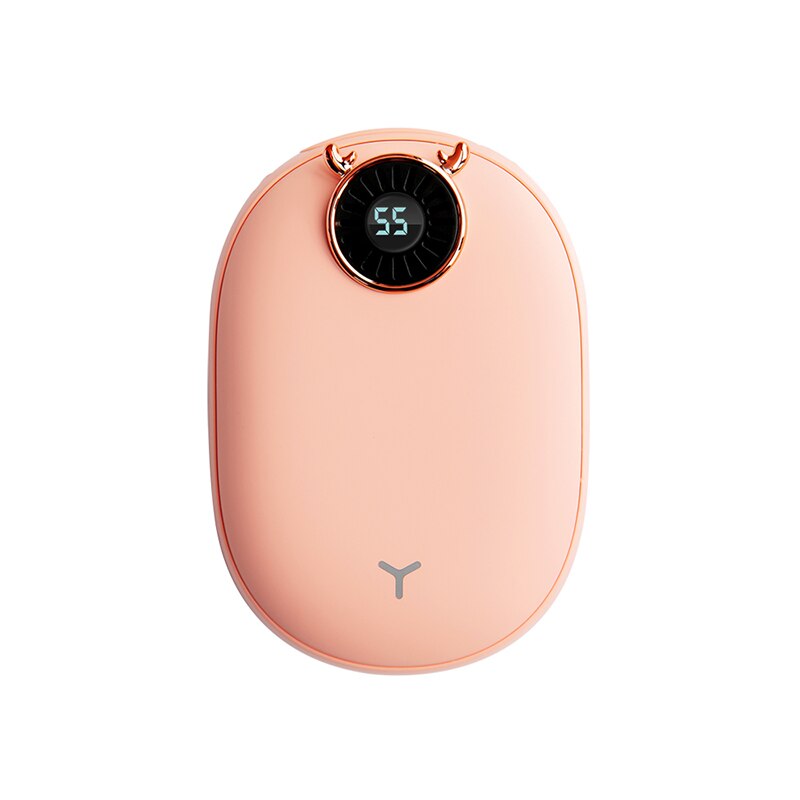 Handwarmer powerbank 2 in 1 usb mini powerbank winter handwarmer warmtekussen usb oplaadbare verwarming met digitaal display: Roze