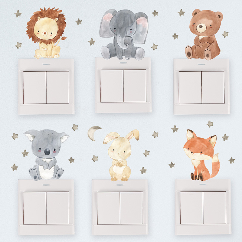 Schattige beer muurstickers voor kinderkamers jongens meisjes babykamer decoratie kind behang dier kinderkamer decor zelfklevend vinyl