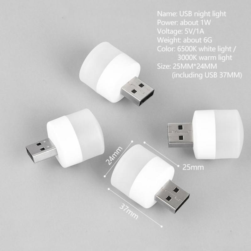 Led Oogbescherming Leeslamp Usb Plug Lamp Computer Mobiele Power Opladen Kleine Boek Lampen Kleine Ronde Licht Nachtlampje